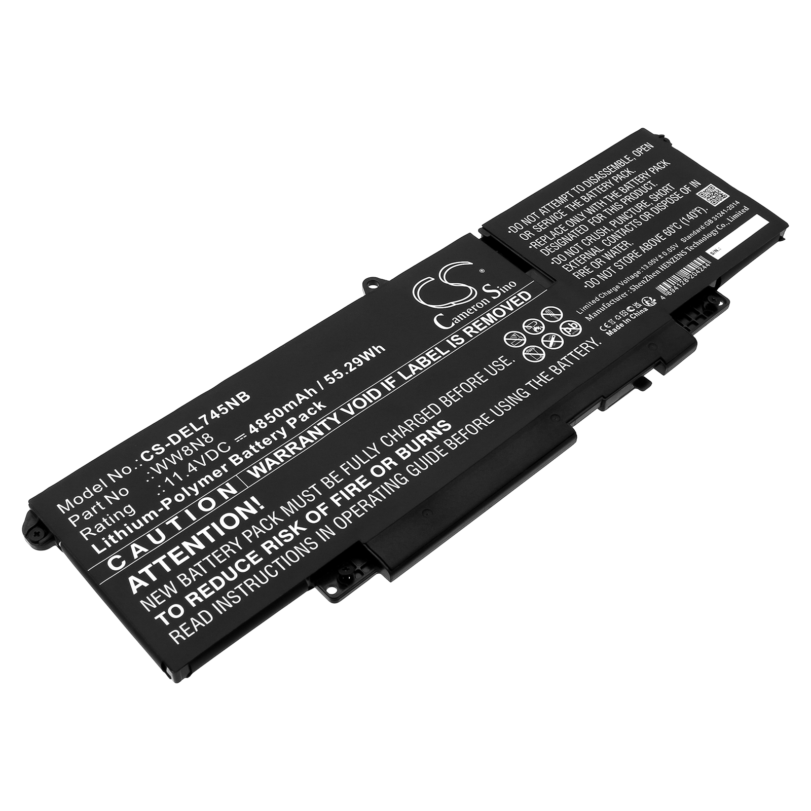 Batteri till Dell Latitude 7340 mfl - 4.850 mAh
