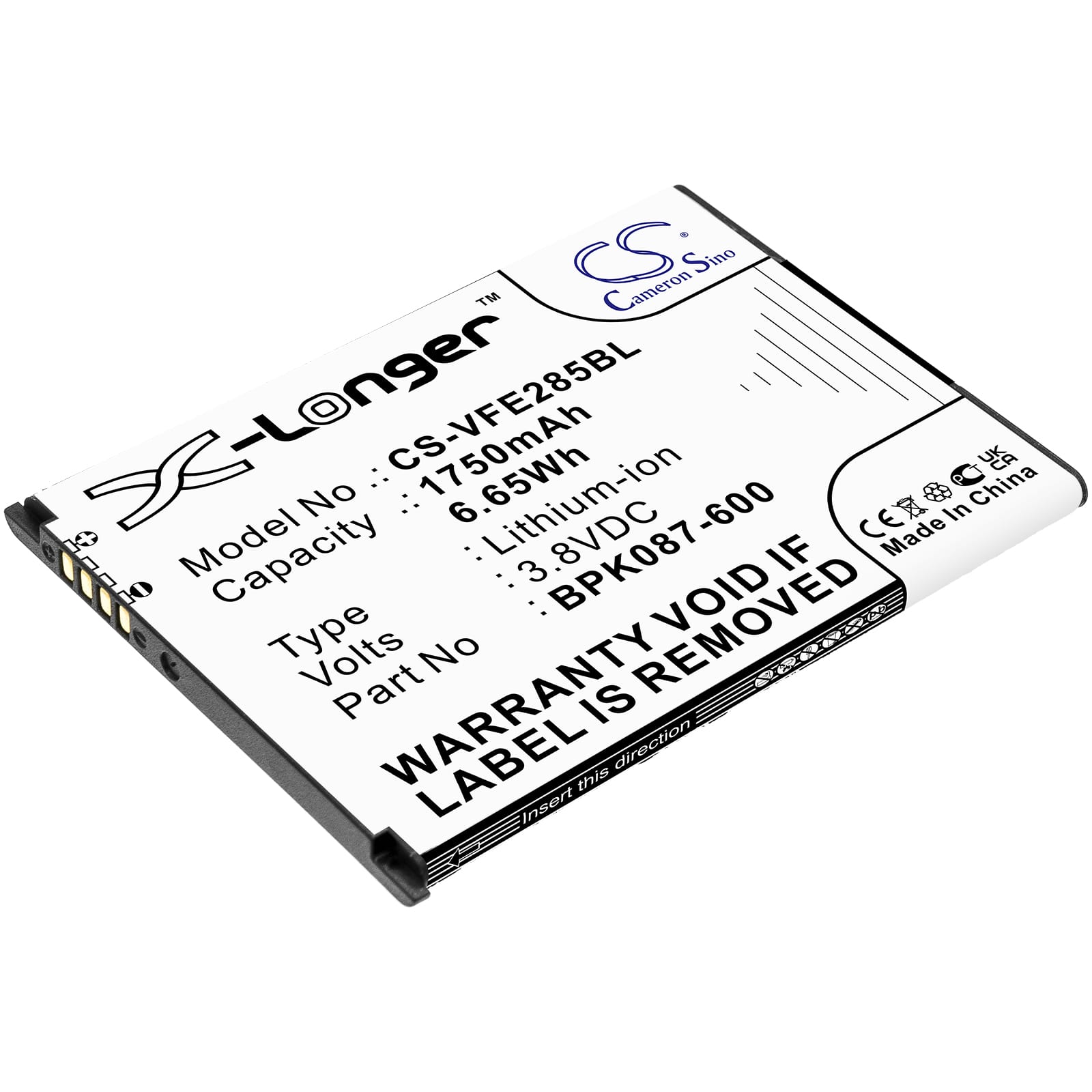 Batteri till Verifone E285 mfl - 1.750 mAh