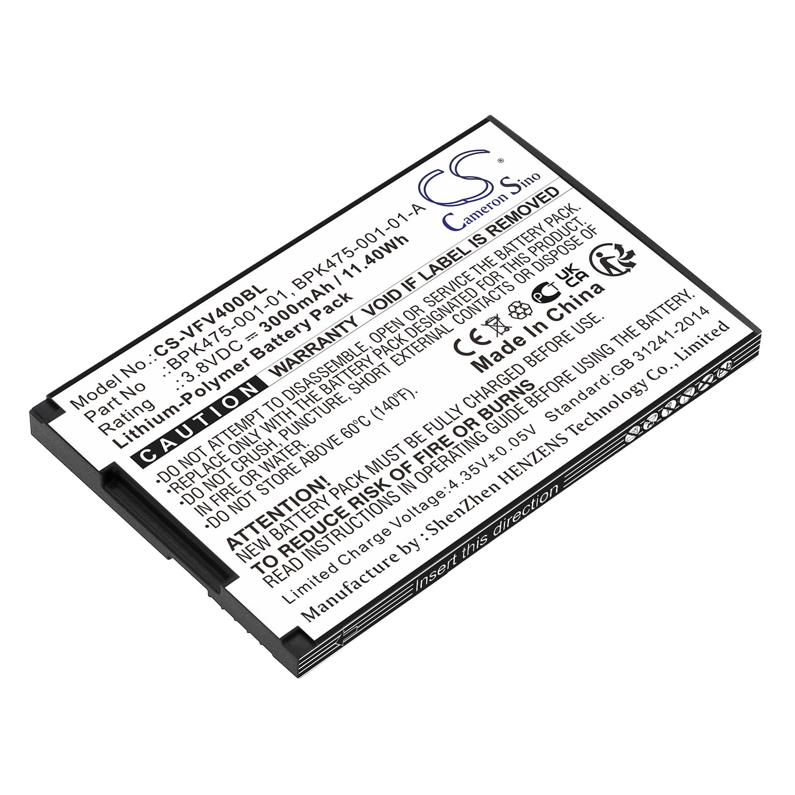 Batteri till Verifone M435-003-04-NAA-S mfl - 3.000 mAh