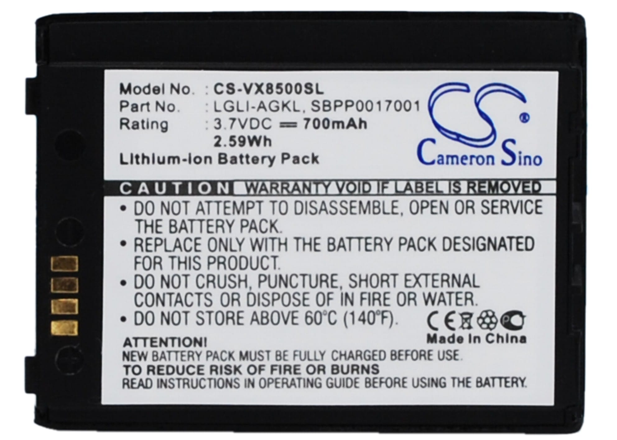 Batteri till LG Chocolate 3 mfl - 700 mAh